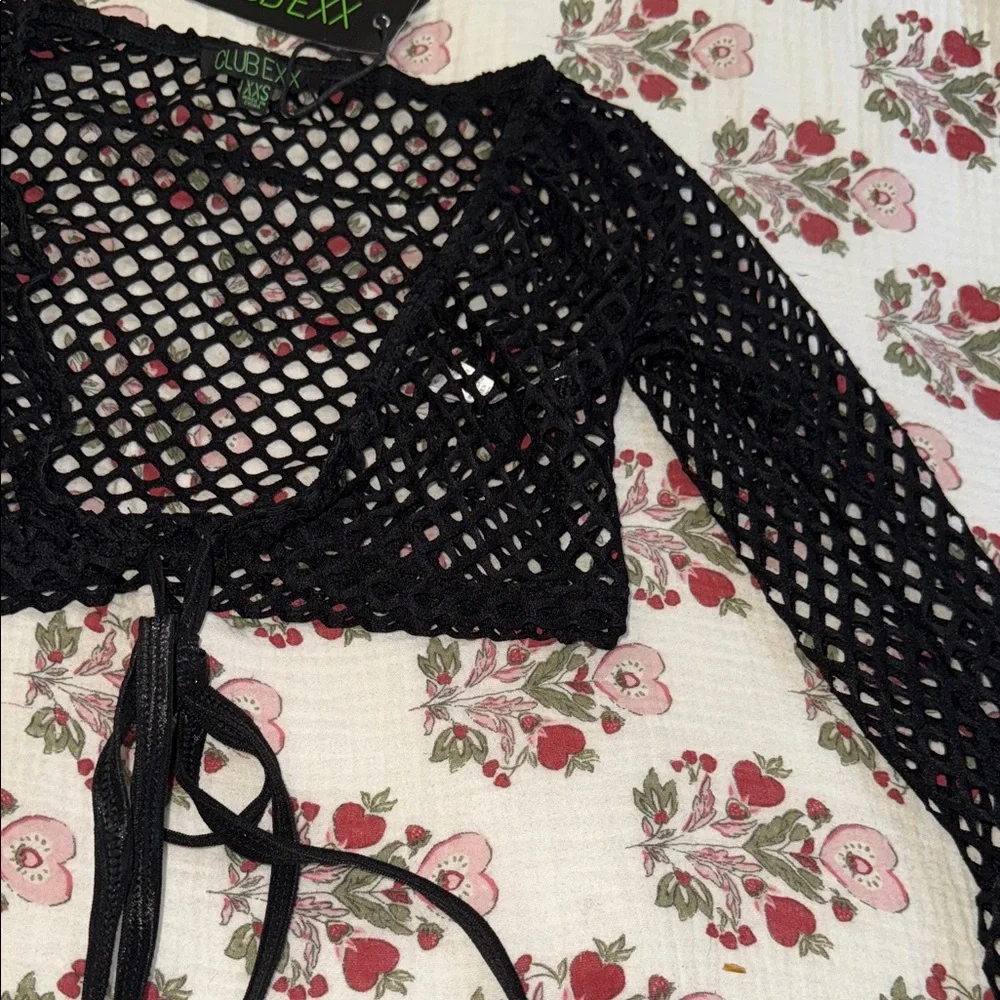 Dolls Kill Black Fishnet Crop Top
